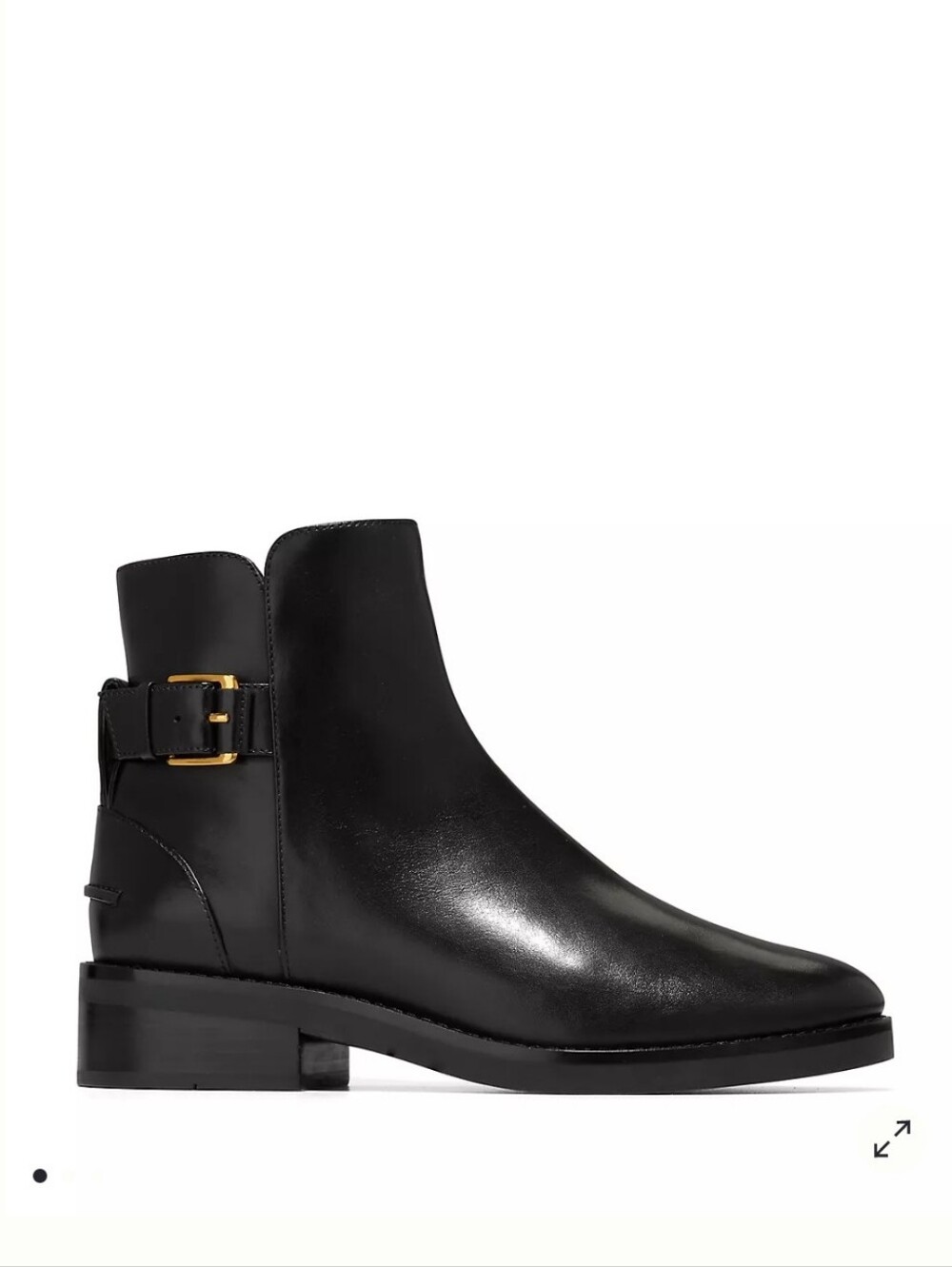 Cole Haan Hampshire Buckle Black Leather Bootie Boots Size 7.5